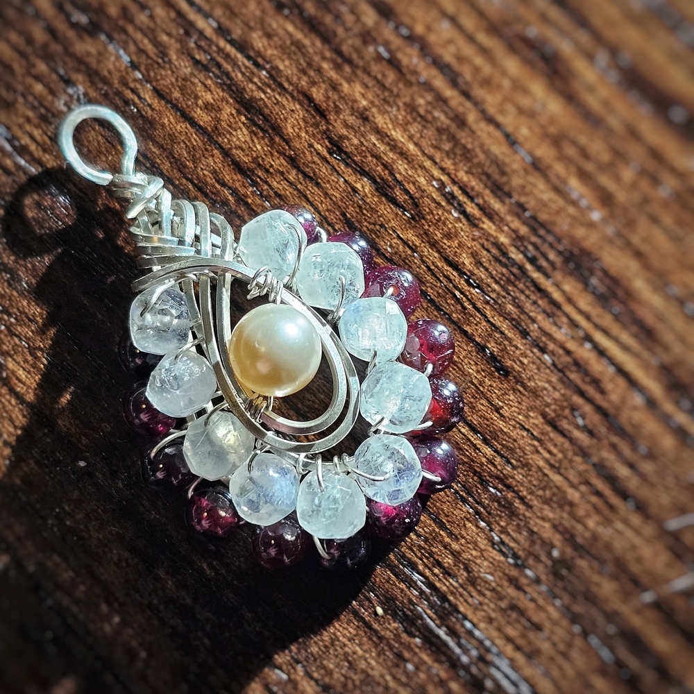 Elegant Pearl and Gemstone Pendant